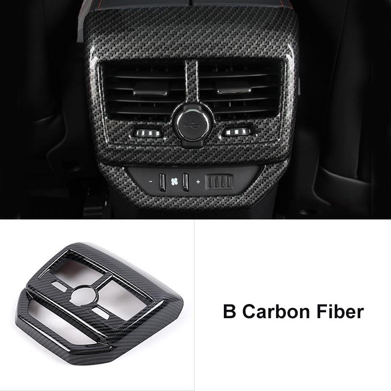 For Peugeot 3008 5008 GT Hybrid 2016-   ABS Car Rear Armrest Box Air Vent Outlet Trim Cover Decoration Accessories
