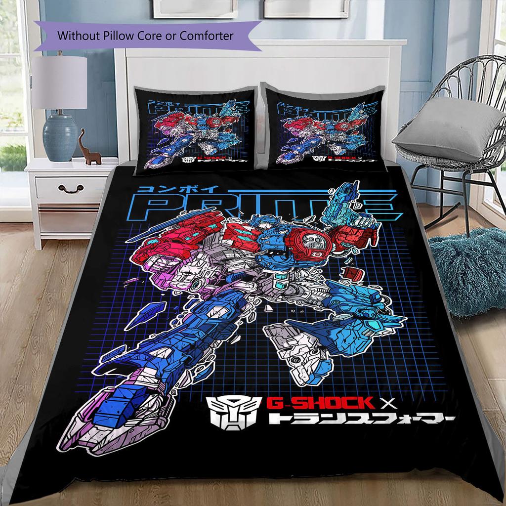 Cool Gundam Pattern Bedding Set 3Pcs Printed Duvet Cover Set Boys Bedroom Bed Set No Sheet No Comforter Core