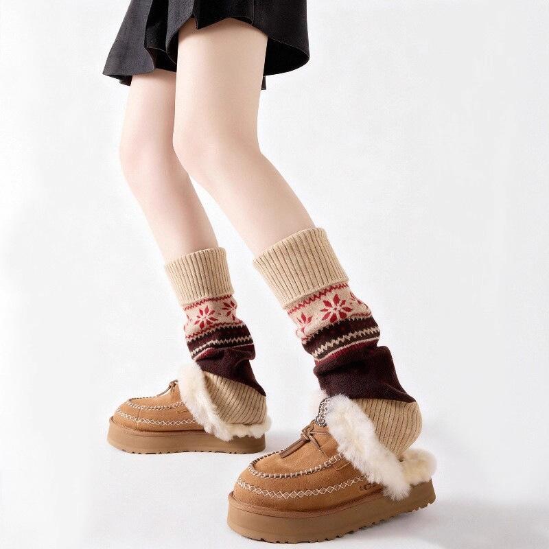 New Retro Socks Cover Autumn And Winter Atmosphere Thickened, Warm And Comfortable Calf Cover With Snow Boots Stacking Socks