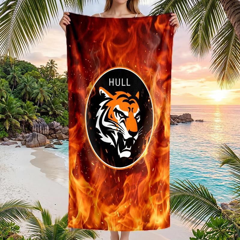 Asciugamano da Spiaggia Hull City Football in Morbida Microfibra Asciugatura Rapida Assorbente per Spiaggia Piscina Viaggio