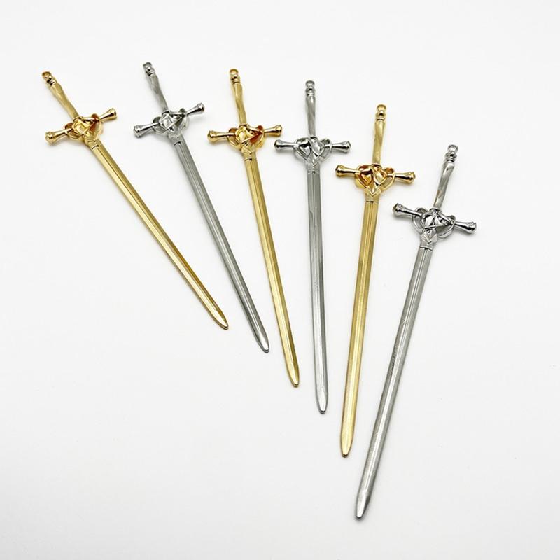 Sword Hairpins Handmade Carved Hair Sticks for Women Chinese Hair Chopsticks for Long Hair Vintage Metal Hair Sticks