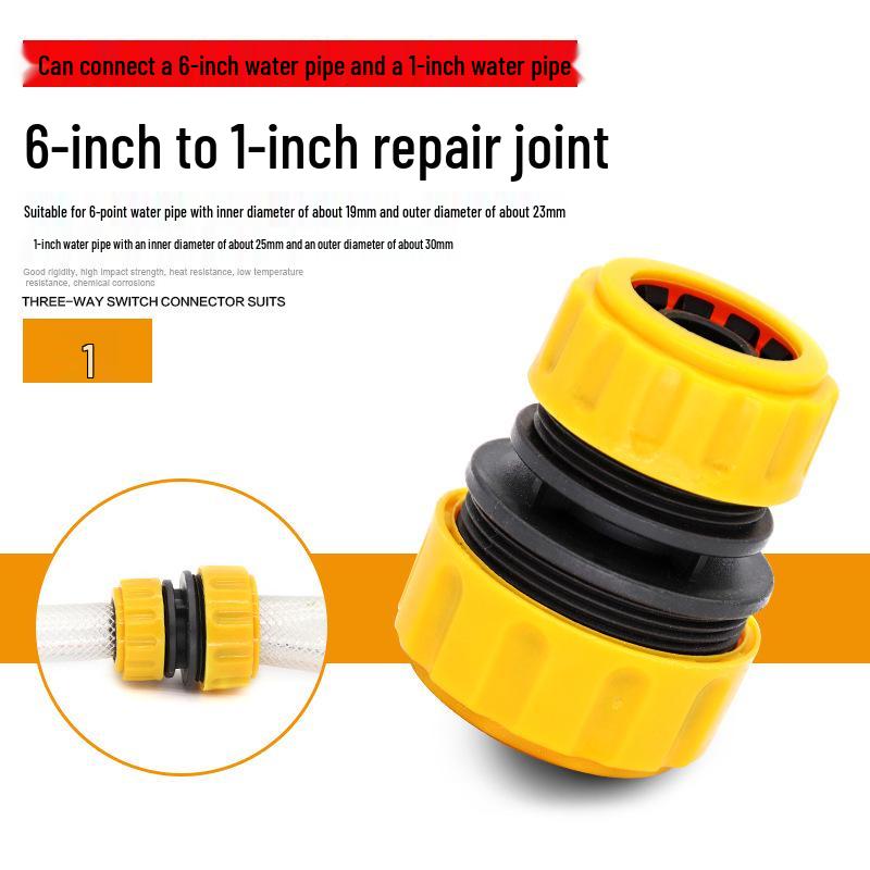 Garden Hose Quick Connect & Repair Joint, 3/4-Inch & 1-Inch, 4-Point & 6-Point Extension.