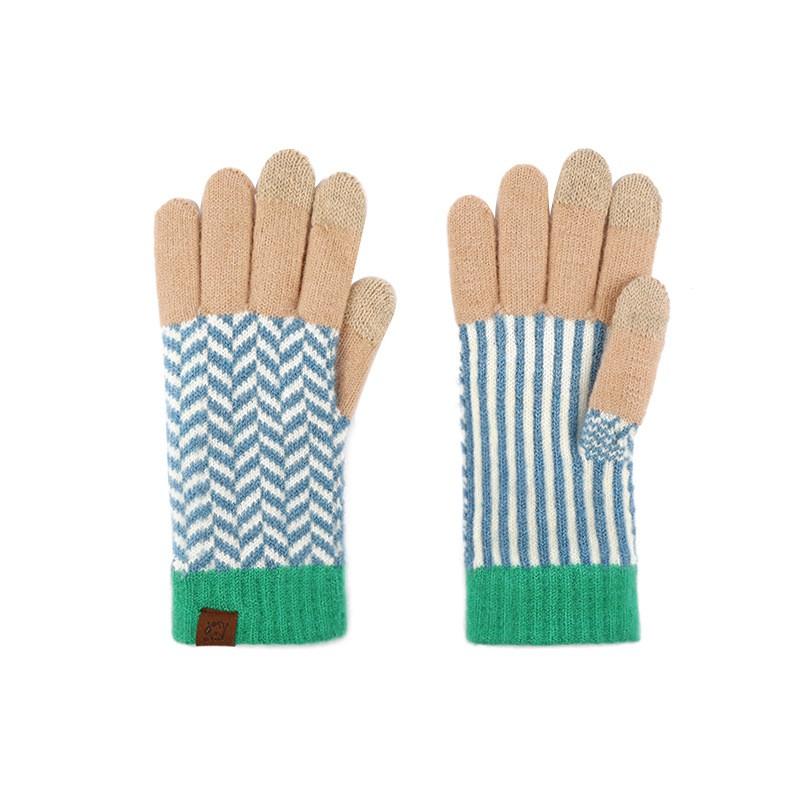 Japanese Style Knit Touchscreen Gloves Winter Warm Wool Blend Men Women Outdoor Cycling