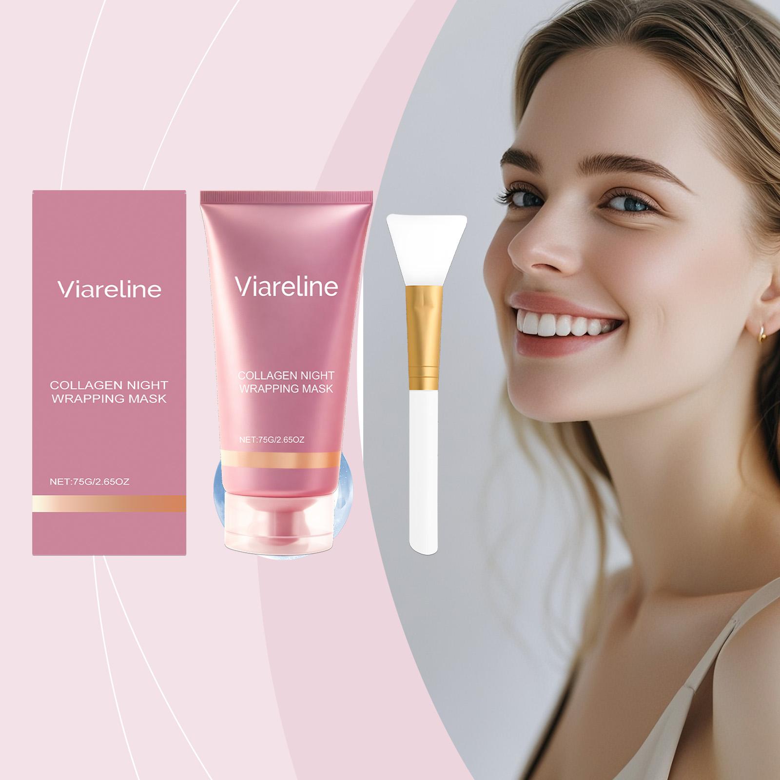 Viareline Collagen Facial Tug Mask - Moisturizing Daily Facial Cleansing and Hydration Tug Mask 1set