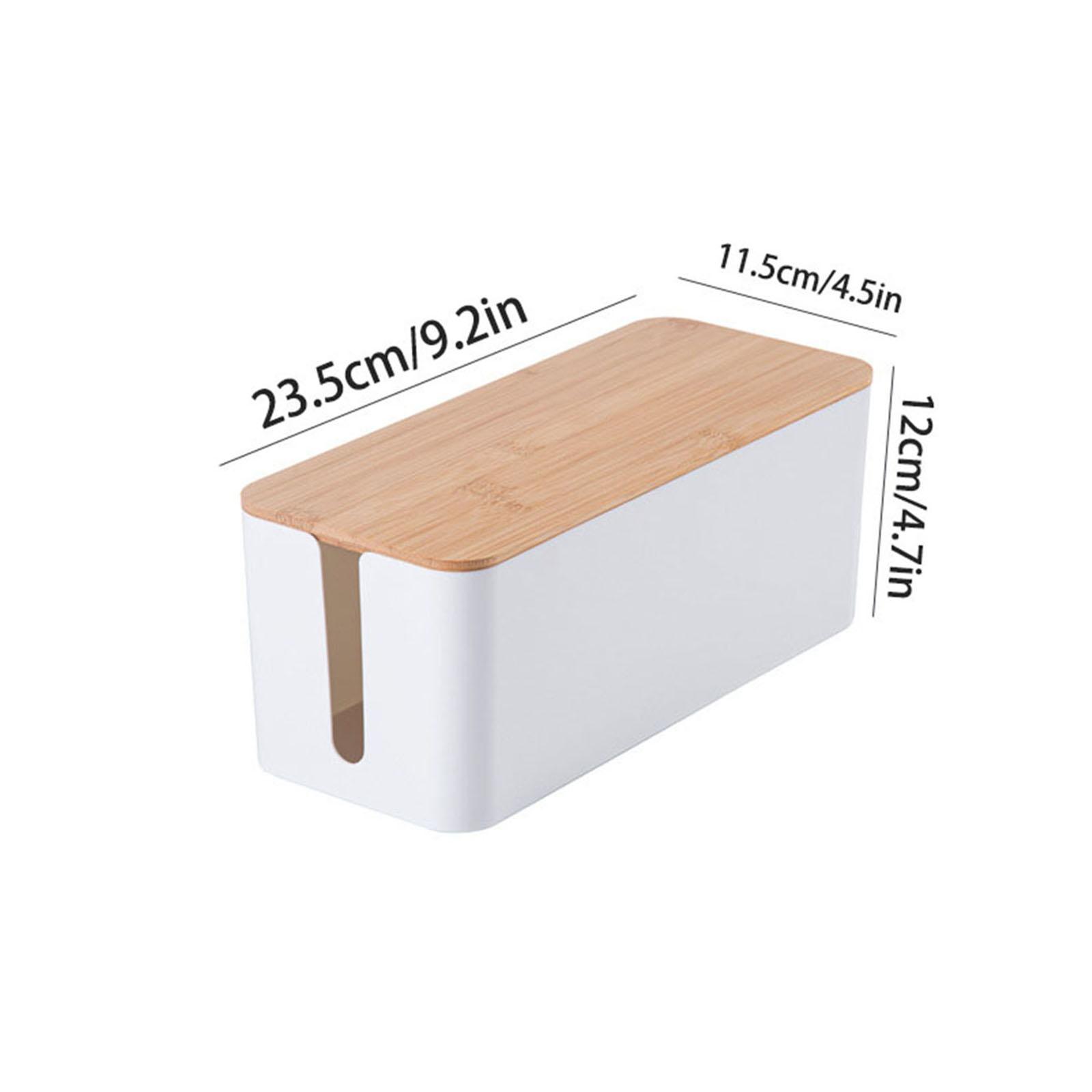 

Коробка для организации кабелей, Органайзер для шнуров, Коробка для организации шнуров удлинителя с крышкой из бамбукового дерева для роутера, стола, сетевого фильтра