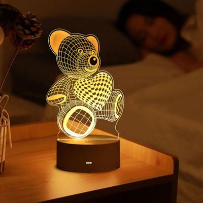 Romantik Aşk 3D Akrilik Led Lamba Ev çocuk Gece Lambası Masa Lambası Doğum Günü Partisi Dekor sevgililer Günü Başucu Lambası