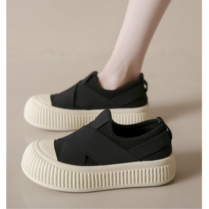 

Женские туфли свободного кроя на толстой подошве из мягкой сетчатой ткани с круглым носком, прочные и тонкие повседневные туфли 35 чёрный