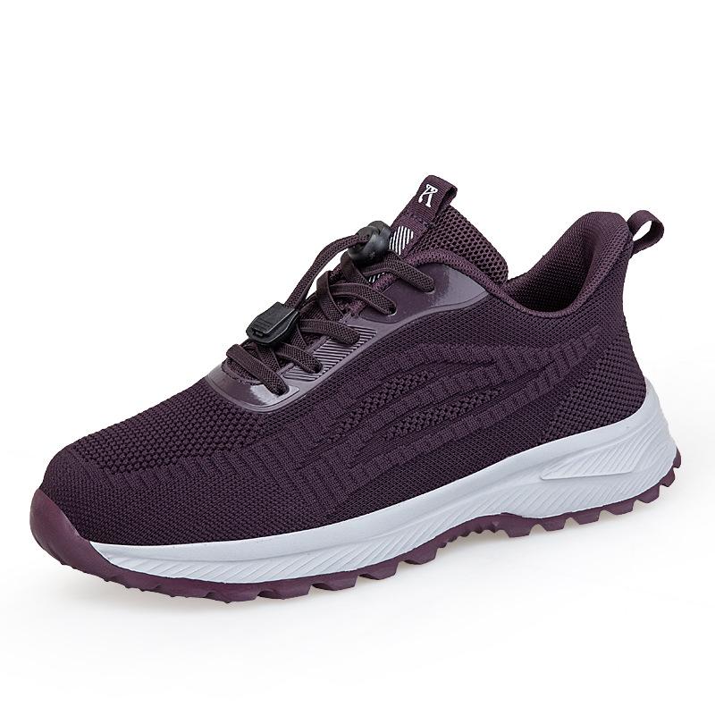 Middle-aged and Elderly Lightweight Non-slip One-pedal Mesh Old Beijing Shoes, Old Women's Father Soft-soled Walking Shoes