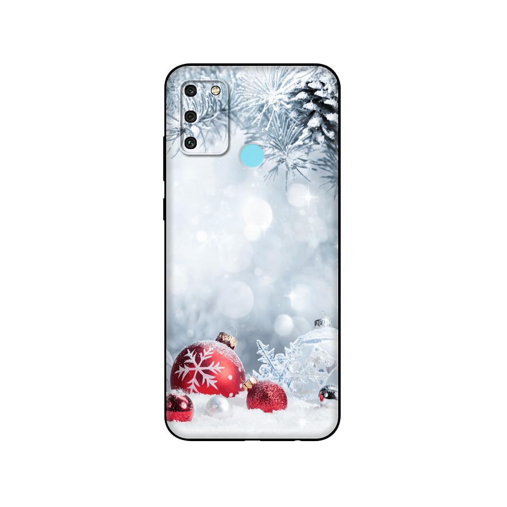 Black Tpu Case For Honor 8a Prime 8s 9 10X Lite 9A 9C 9X Premium Pro 9S Case Cover Winter New Year Christmas