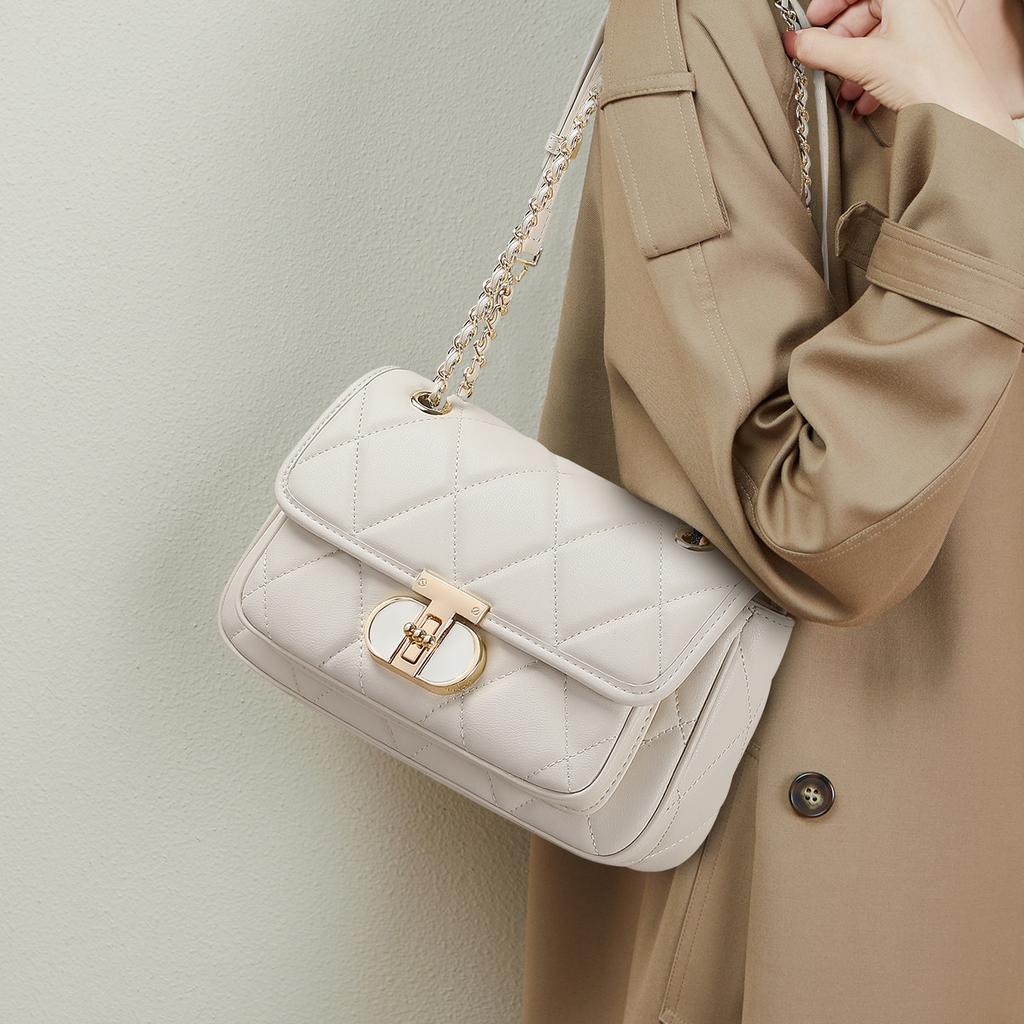 Bag Women'S Bag Crossbody Bag Cowhide Chain Shoulder Bag Versatile Small Square Bag Birthday And New Year Gift For Girls