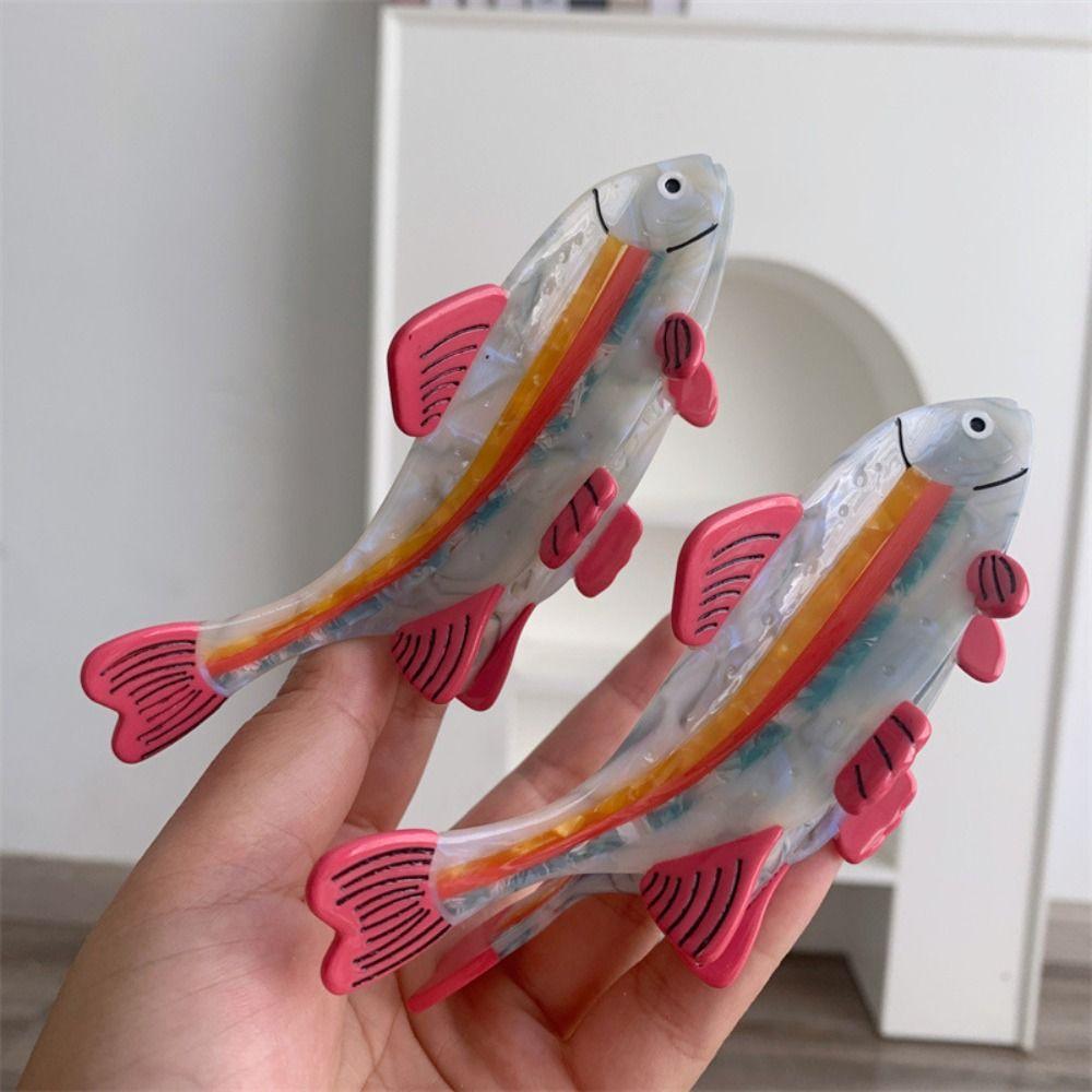 Acetic Acid Ocean Animal Hair Clip Creative Geometry Shark Clip Small Fish Hair Claw  Streetwear