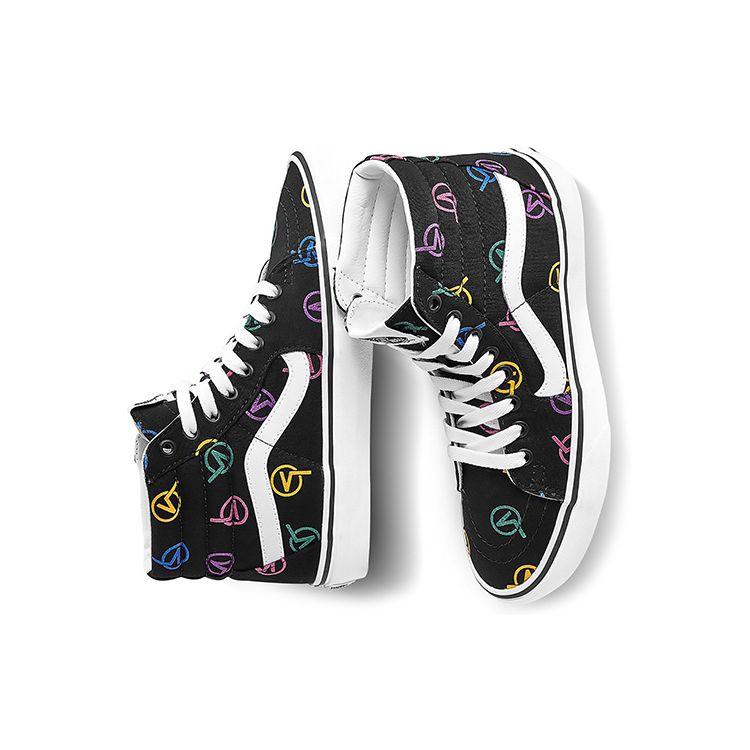 Vans Sk8 Casual Comfortable High-Top Skate Shoes Unisex Sneakers Black Multicolor VN0A4BV616Y