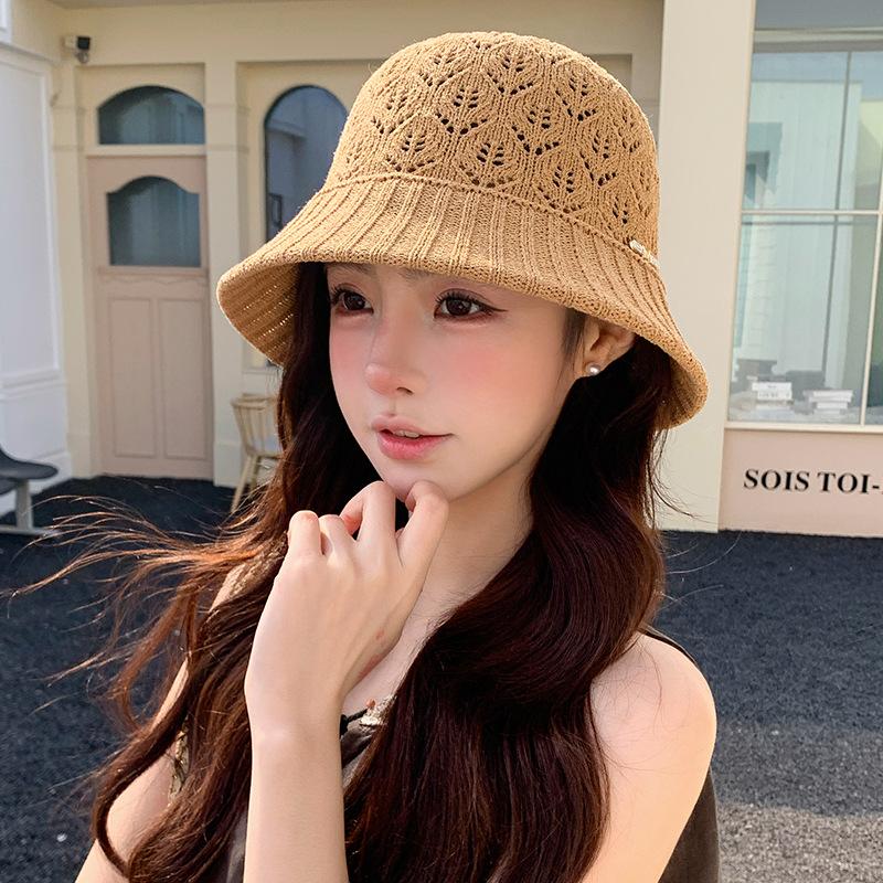 Breathable Hollow Straw Sun Hat for Women, Spring and Summer Outdoor Travel Sun Protection Hat, Korean Style Wide Brim Versatile Beach Hat