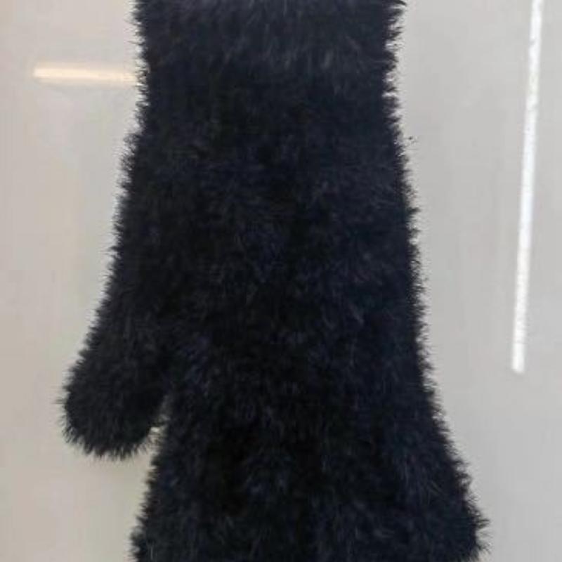 Korean Version of Winter Gloves Imitation Mink Gloves New Solid Color Sweet Ins Plush Warm Gloves Cycling Cold