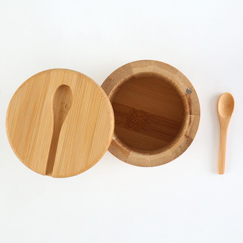 1 Set Wooden Salt Box Spice Storage Box with Lid Creative Salt Cellar for Kitchen Restaurant Use Perfect Gift for Home Cooks