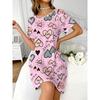 Sommer Damen 3D-Druck Kurzarmkleid Mode Vielseitig Trend Atmungsaktiv Lässig