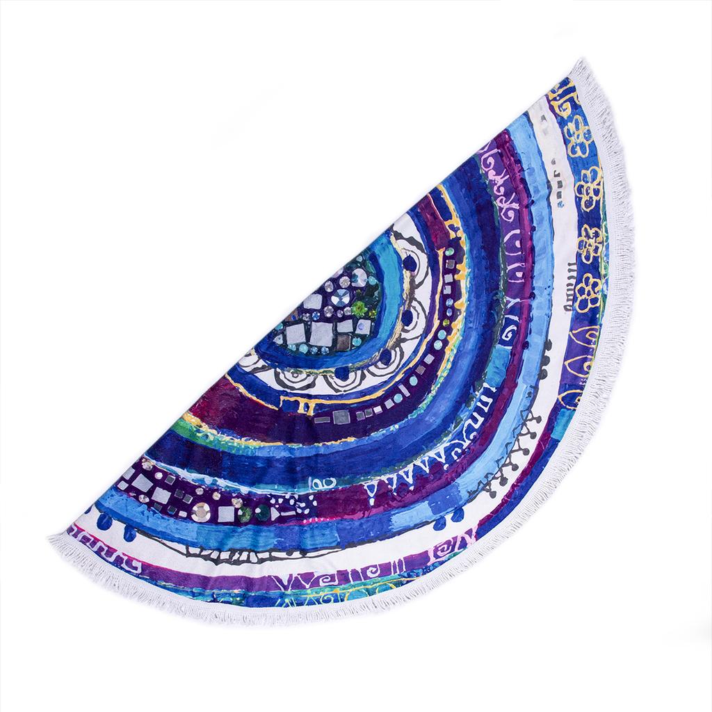 Biggdesign Evil Eye Round Beach Towel, Cotton, Microfiber, Soft, Water Absorbent
