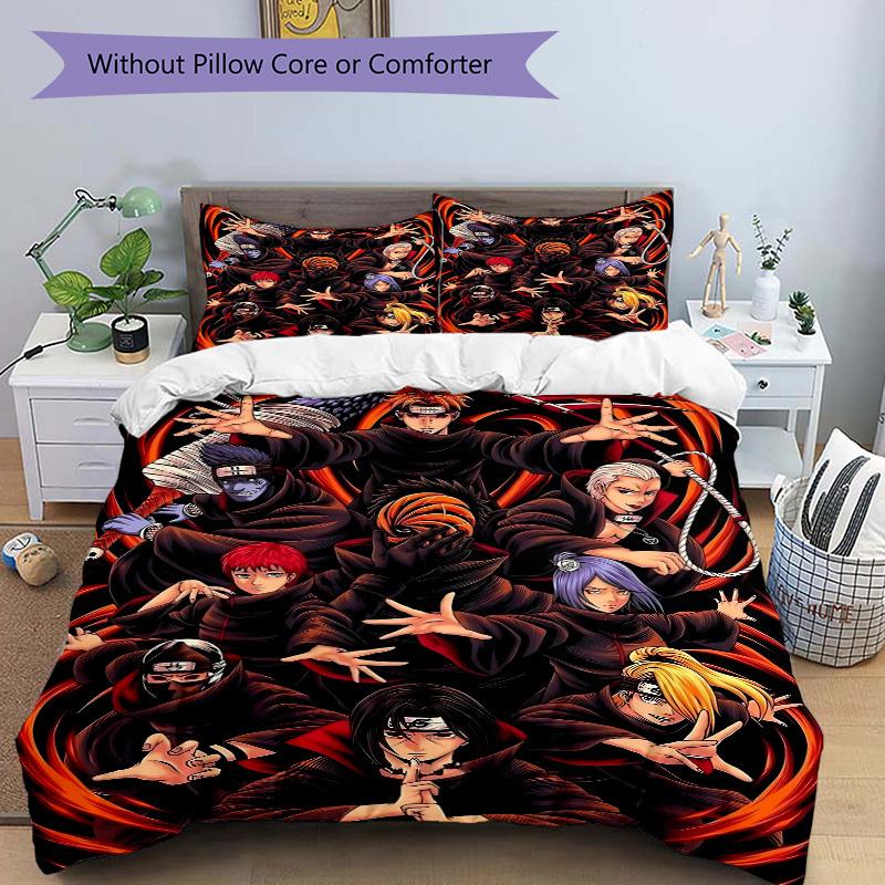 3pcs Naruto Characters Bedding Set: Perfect for Bedroom or Guest Room. Soft and Comfortable with No Core Included Yy251009205