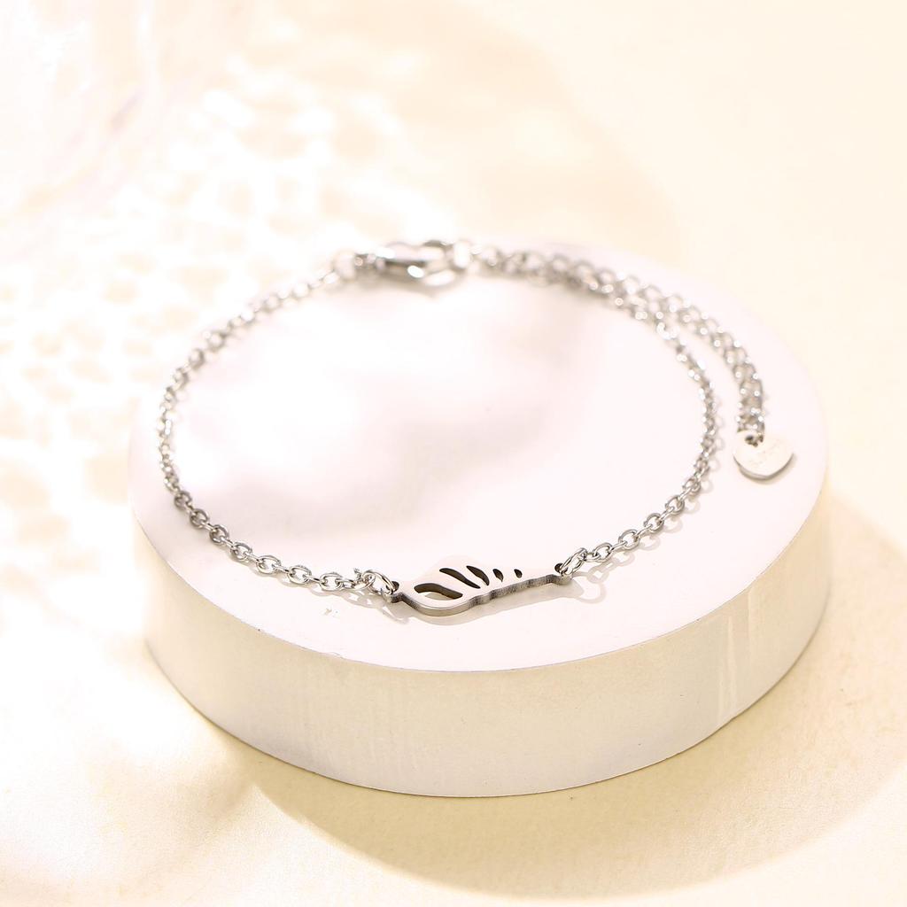 Stainless Steel Animal Fruit Bracelet - Kitten, Puppy, Strawberry Design