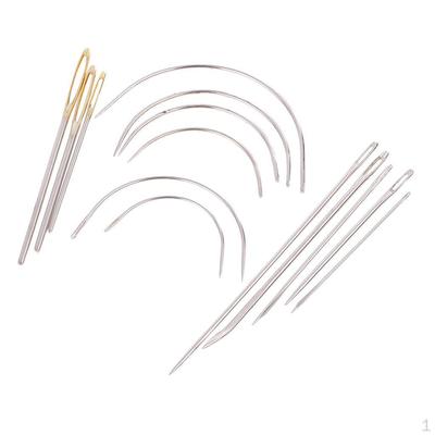 Confezione da 14 misure assortite Kit di riparazione manuale per tappezzeria, cucito, moquette, pelle, tela curva