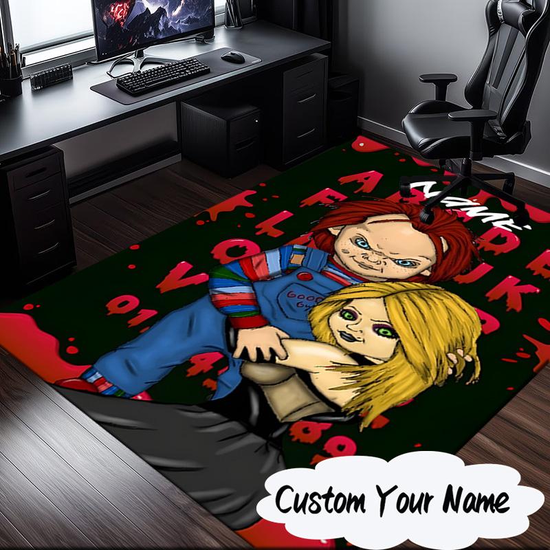 Custom Name Chucky's Bloody Tale Carpet, Chair Rug,Area Rug for Office Bedroom living rooms bedroom, Doormat decor Christmas fan gifts