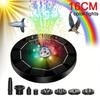 1200mAh Solar-Powered Fountain Pump with 12 Color LED Lights - 9 Nozzles, Floating Type for Bird Baths, Garden Ponds & Tanks