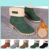 Stylish Women's Winter Solid Flat Buckle Short Snow Boots Fur Lined Ankle Shoes