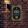 Jitethiopian Books Bible Metal Sign Vintage Metal Wall Art for Outdoor Garden Bar Garage