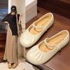 Mary Jane single shoes new ballet single shoes one word with shallow mouth beanie shoes fairy style flat shoes