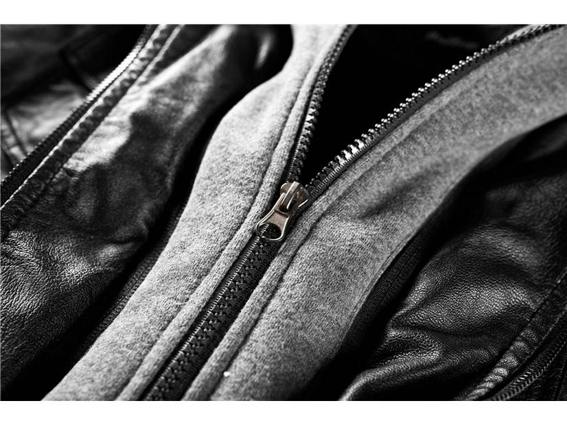 Grenzüberschreitende Damen Slim Motorradlederjacke mit abnehmbarer Kapuze - Herbst/Winter Modetrend