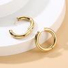 Chic French-Inspired Stainless Steel Round Earrings: Exquisite Niche Design