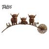Unique Outdoor Garden Accent Animal Stake, Rustic Yard Art Decorations with Dandelion Accent, Metal Decorative Sculpture for Lawn Patio Flower Bed And