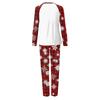 Matching Family Christmas Print Long Sleeve Round Neck Set for Parents and Kids