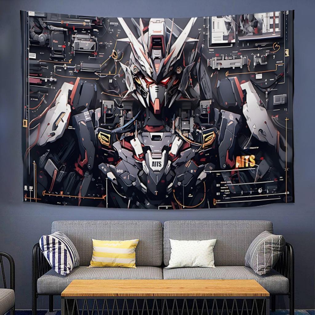 Mobile Suit Gundam Anime Tapestry Dorm Background Fabric Rental Room Decor Wall Hanging Art For Bedroom Living Space Tapestry