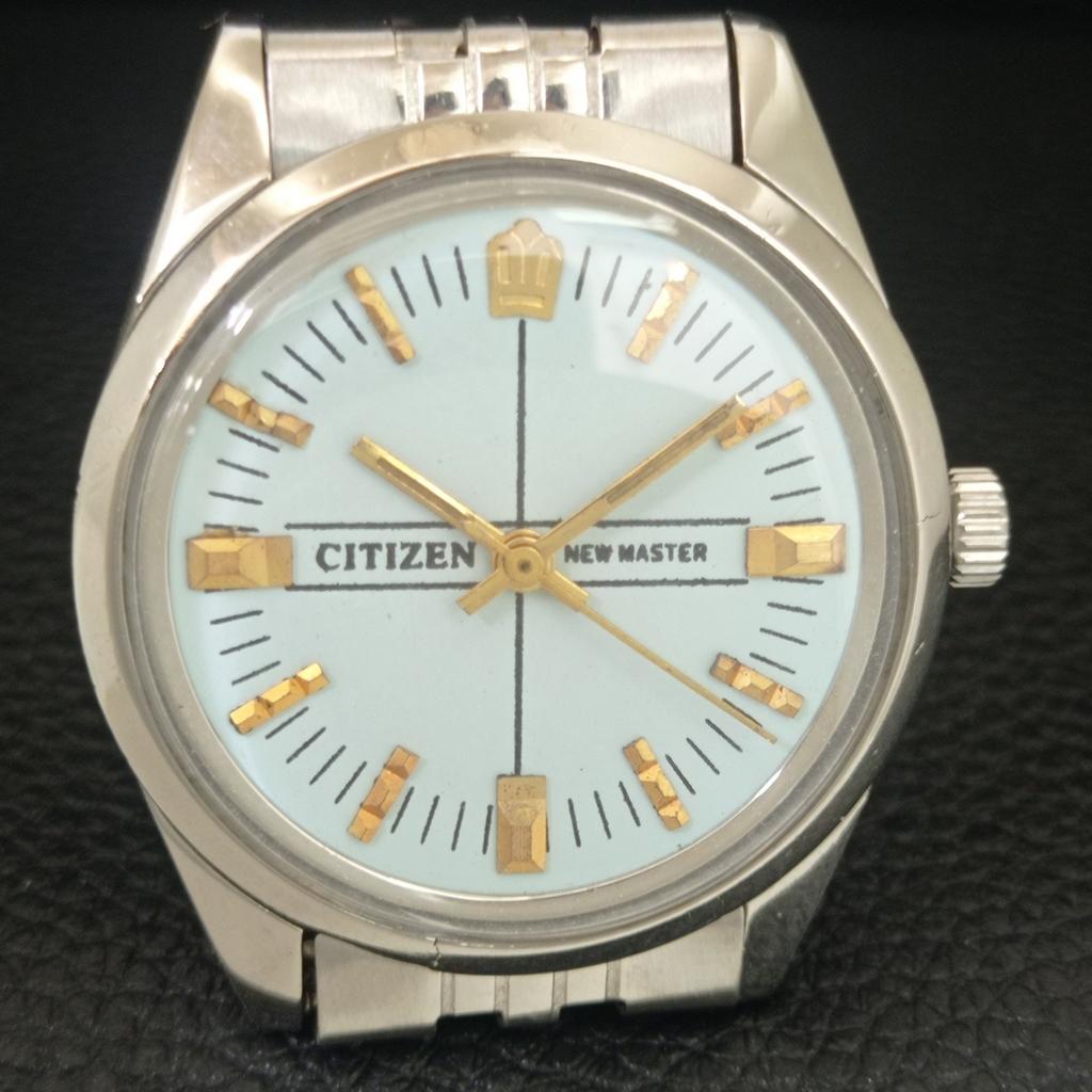 VINTAGE CITIZEN NEW MASTER HANDWINDING JAPAN MENS SEA GREEN DIAL WATCH a704426-1