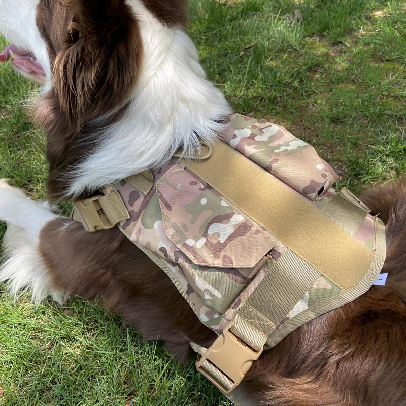 Adjustable Large Dog Harness Leash Set Tightness Strong Reflective Dog Tactical Vest Double Use Leash Medium Dog Accessories