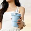 Summer Foldable Ice Ball Cup Silicone Water Bottle and Ice Mold 2in1 Ice Making Cup for Coffee Juice Drinks with Straw Lid