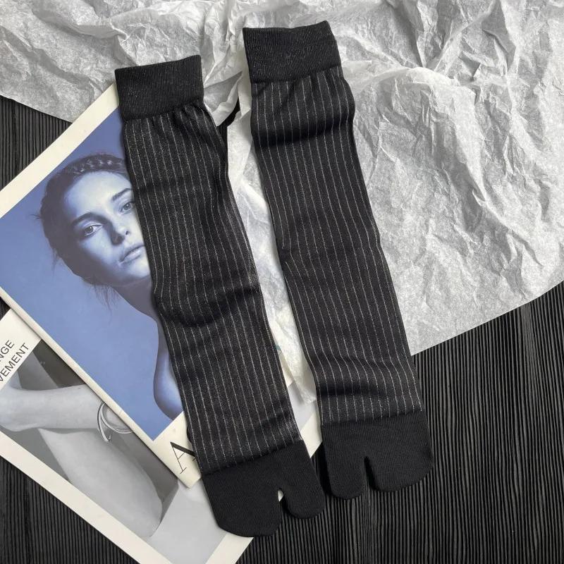 

Women S 2 Toe Socks Flip Flop Sandal 2 Toe Middle Tube Socks Solid Color Striped Split Toe Socks Business Casual Cotton Socks High Quality One Size