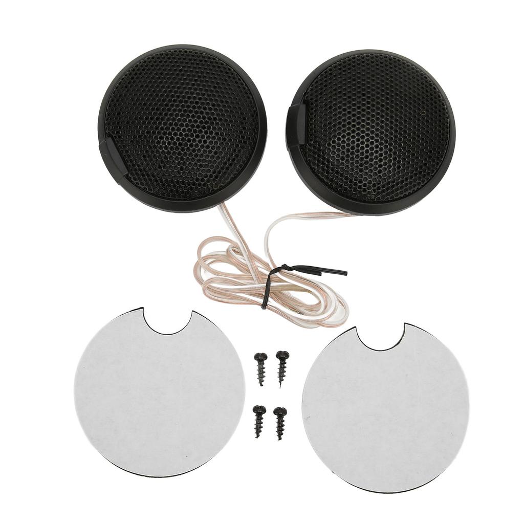 Pair Car Mini Dome Tweeter 20W 105dB Round Speaker Stick On Flush Mount Universal Accessory