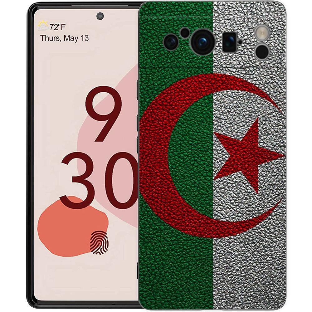 Phone Case For Google Pixel 8 A 7 6 Pro 6A 5G Black Soft Shockproof Back Cover Silicone TPU Shell Coque Algeria Flag