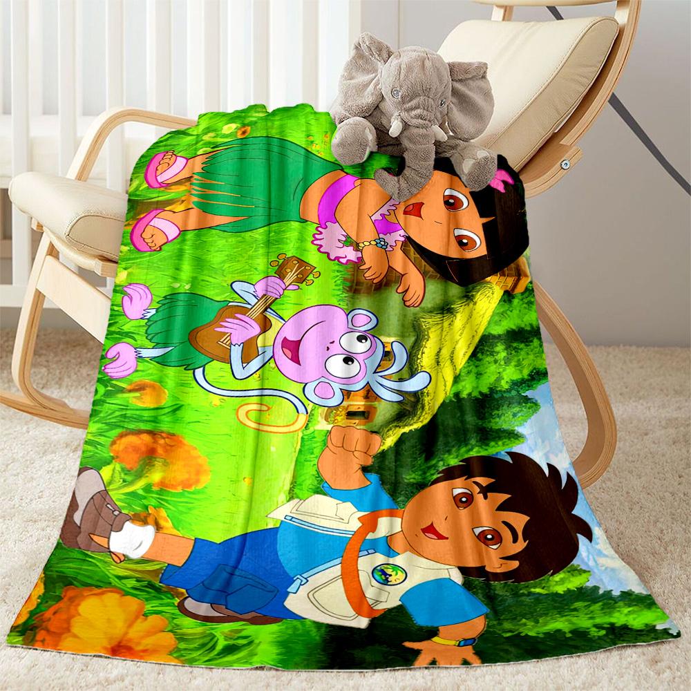 Dora Explorer Blanket Soft & Cozy Suitable for Picnics Couch Office Chair All-Season Use Digital Print Best Holiday Gift for Friends Family