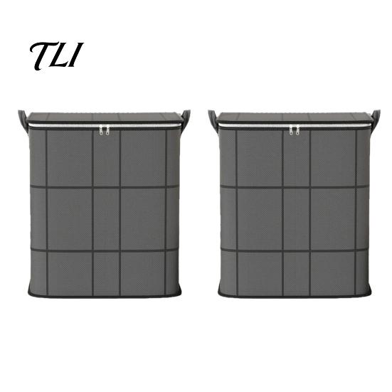 Home Storage Bags for Toys Moving Bin with Reinforced Handles And Zipper, Extra Large Capacity Supplies Linens Non-woven Fabric Organizer, Foldable