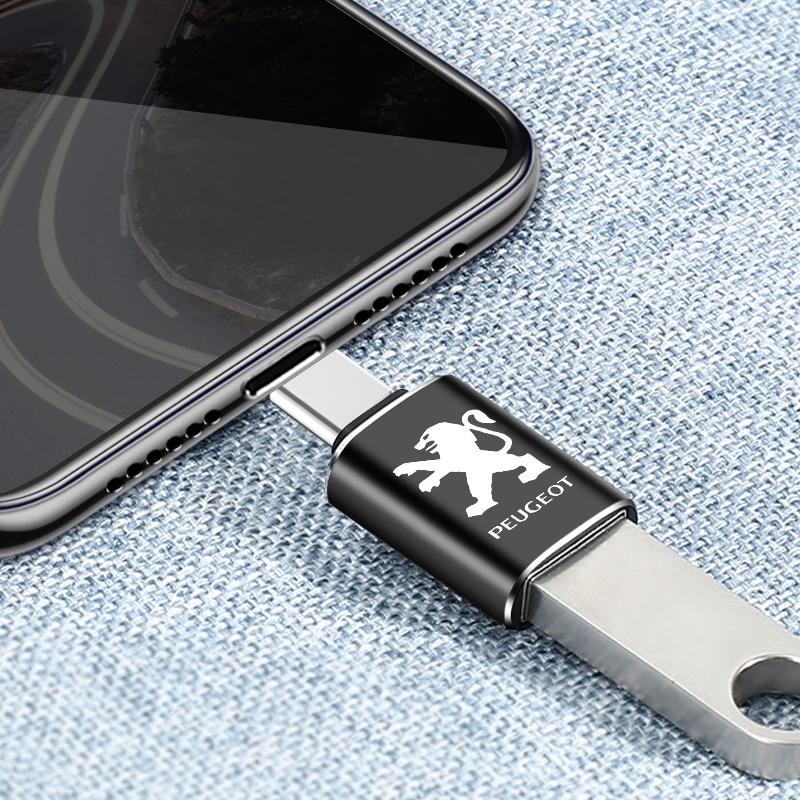 1 szt. Kabel USB typu C do samochodu Adapter do ładowania Akcesoria samochodowe Dla Peugeot 308 408 508 RCZ 208 3008 2008 206 207 108 406 407 408 206 208 306 307