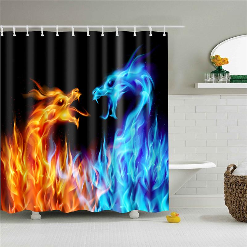 Fabric Shower Curtain Cute Cartoon Hippo Animals Dogs Cats Deer Bath Curtain Waterproof Polyester Bathroom Curtain With Hooks