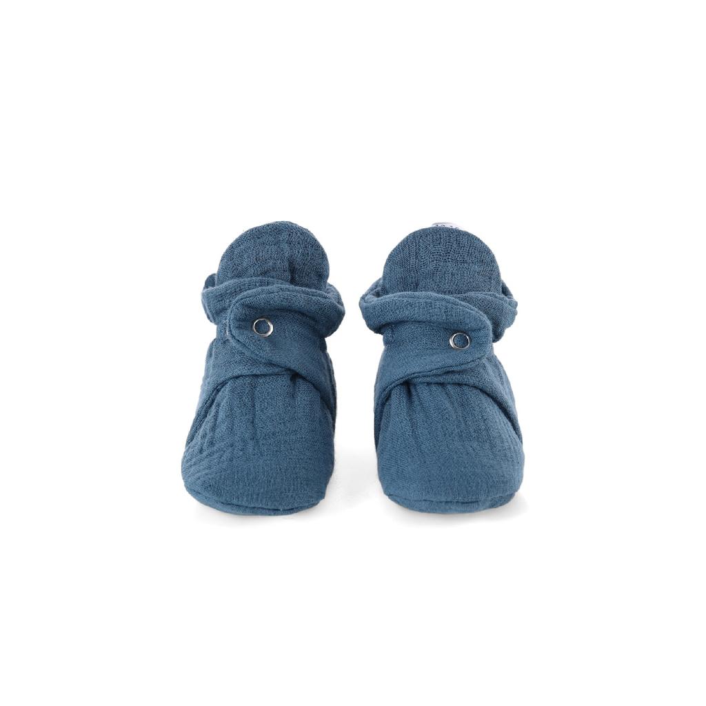 Babyschuhe aus Bio-Baumwoll-Musselin, Hausschuhe für Neugeborene, Beige