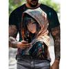 2026New Men's Cool Tattoo Girl Graphic T-Shirts Street Trend 3D Print Personality