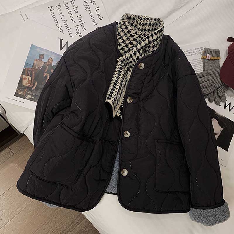 Coat for Women Cotton Winter Thickened Casual Oversize Double Layer Windbreaker Jacket