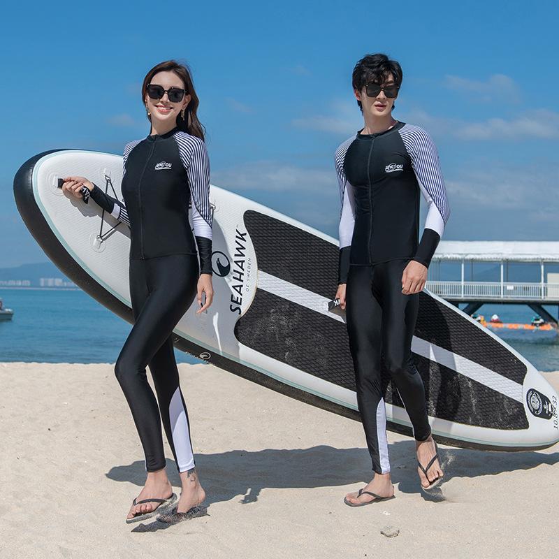 Unisex geteilter Tauch- und Surfanzug: Langarm, Sonnenschutz, Schnelltrocknend, Übergröße Quallenanzug für Strandbadebekleidung.