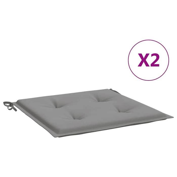 VidaXL Coussins de chaise de jardin 2 pcs gris 40x40x3 cm tissu oxford 314004