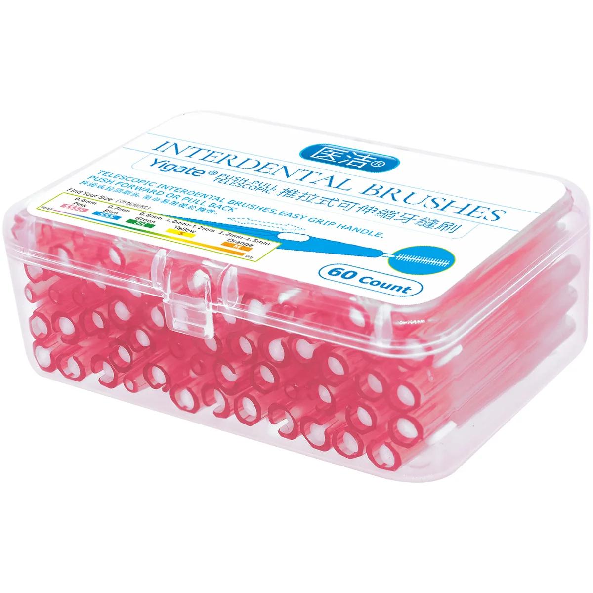 

60 шт. межзубных щеток для ухода за зубами, толкающих и тянущих, удаляет остатки пищи и зубной налет, улучшает гигиену полости рта
